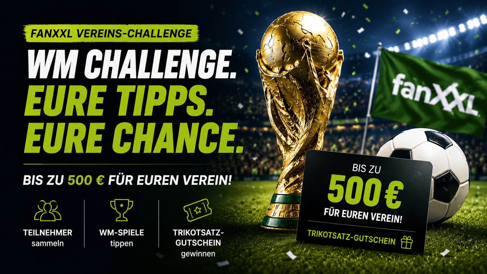 WM 2026 Vereins-Challenge: Bis zu 500 € für euren Verein gewinnen